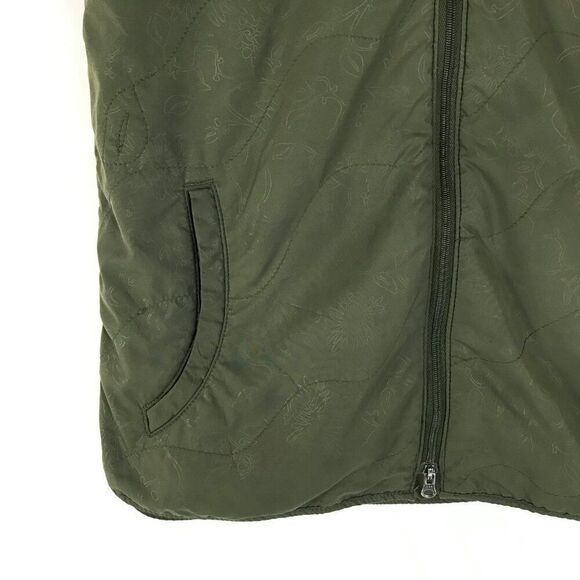 Columbia GRT Full Zip Vest Women's XS Green Floral Pockets Outdoor Winter Lined - Picture 2 of 12